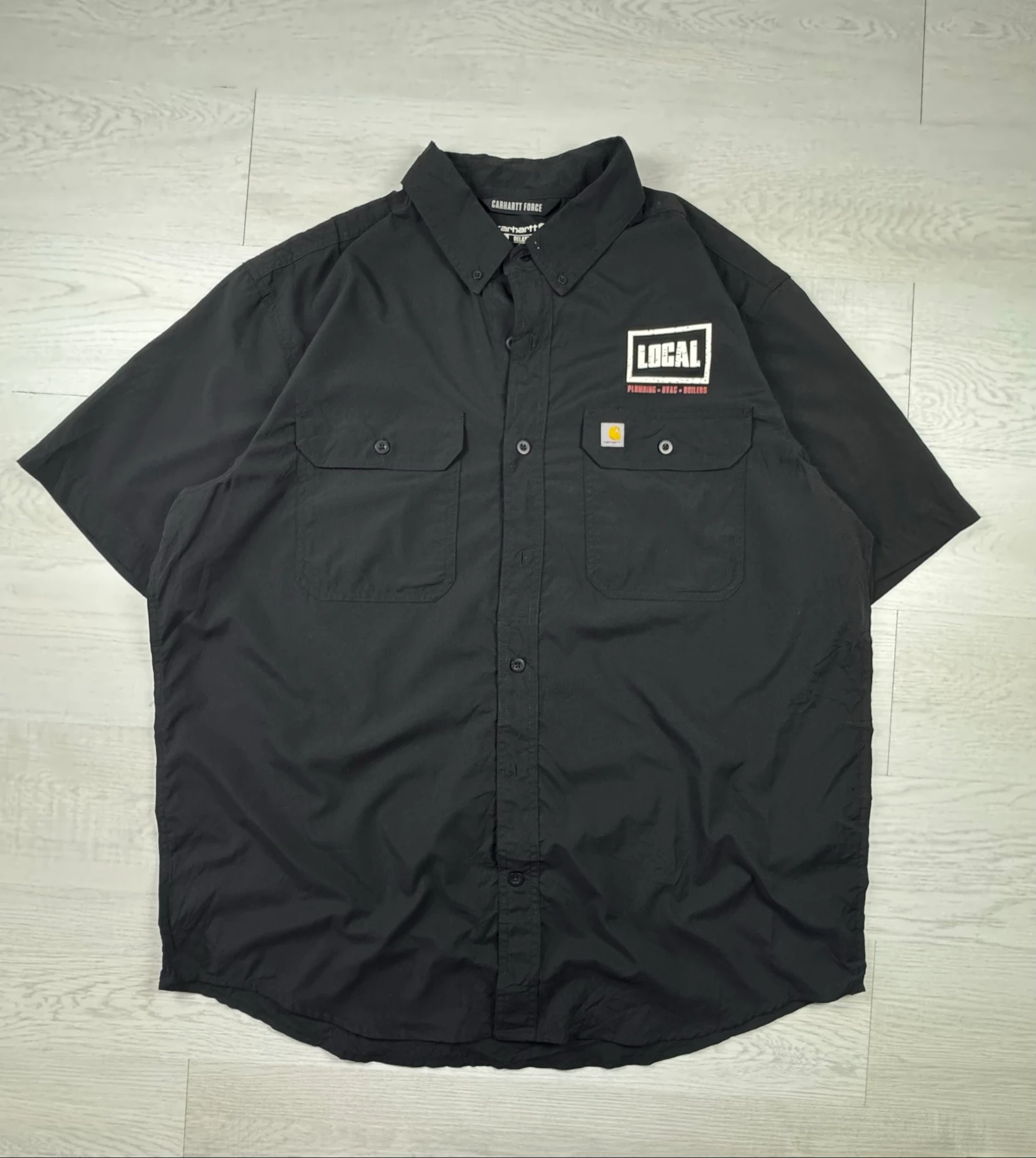 Carhartt Force Work Shirt XL Black Relaxed Fit Lightweight Utility Workwear